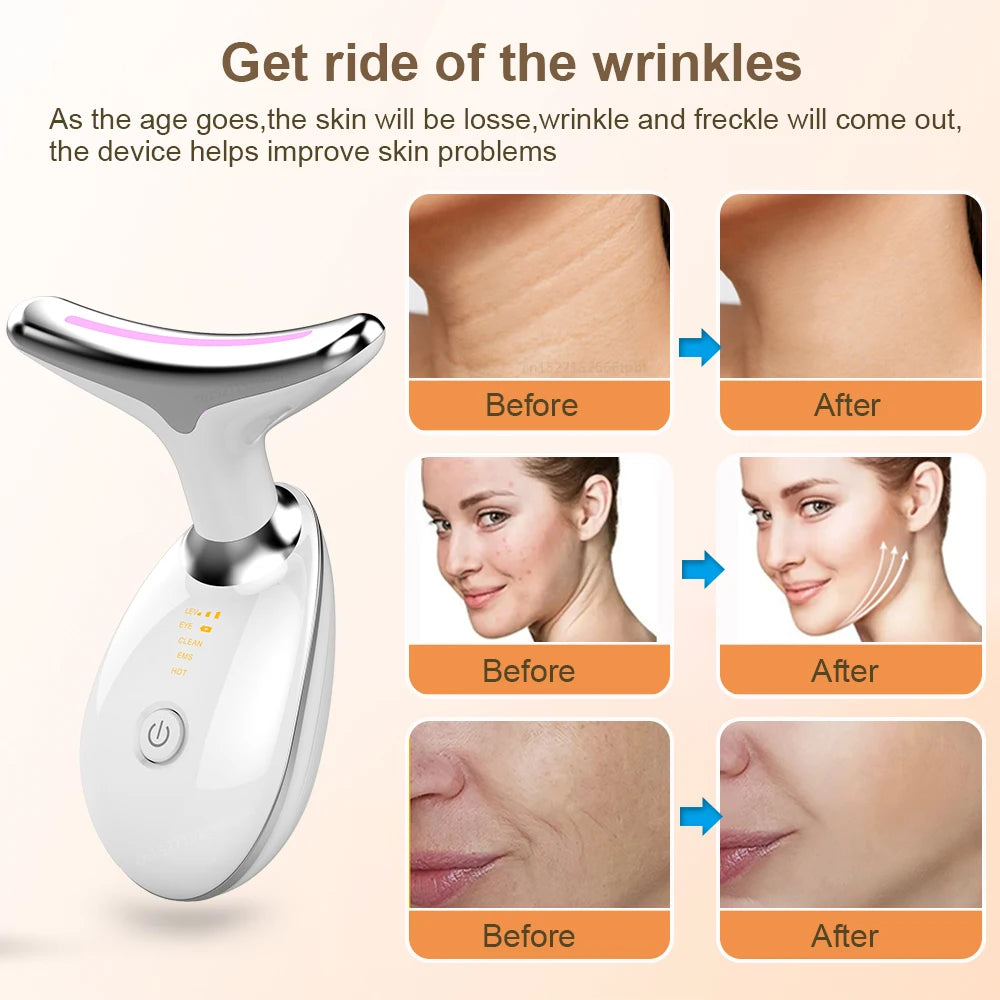 Facial Massager EMS Facial Microcurrent Anti-Aging Facial Massager Skin Tightening Red Light Therapy Neck Face Lifting Massager