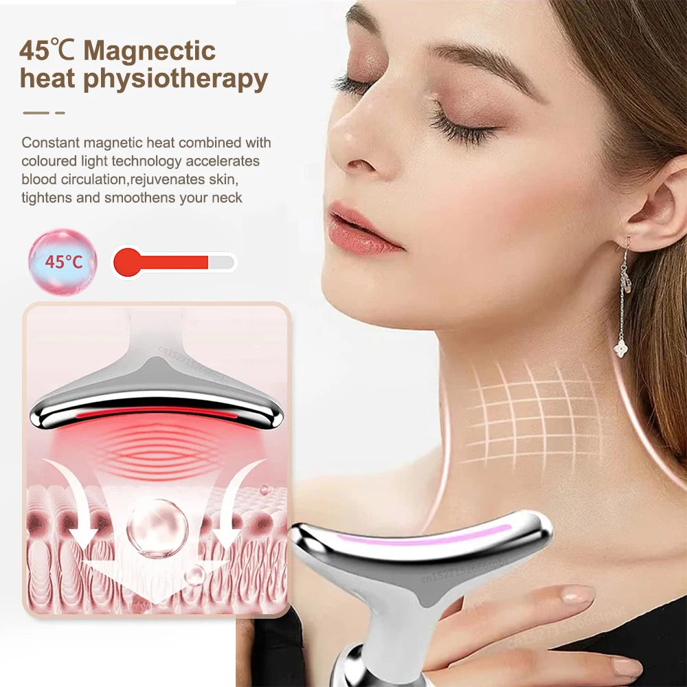 Facial Massager EMS Facial Microcurrent Anti-Aging Facial Massager Skin Tightening Red Light Therapy Neck Face Lifting Massager