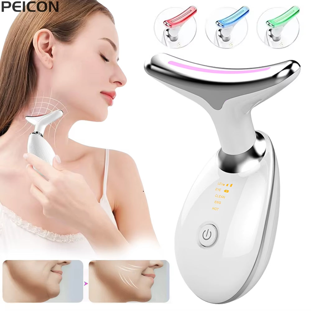 Facial Massager EMS Facial Microcurrent Anti-Aging Facial Massager Skin Tightening Red Light Therapy Neck Face Lifting Massager